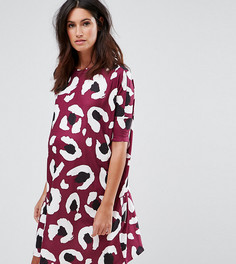 Платье-футболка с абстрактным леопардовым принтом ASOS Maternity - Мульти