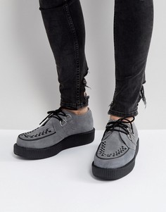Замшевые туфли на платформе T.U.K - Серый