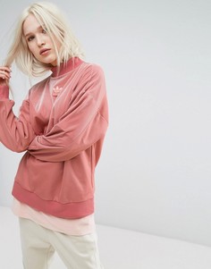 Бархатный свитшот Adidas Originals Vibes - Розовый