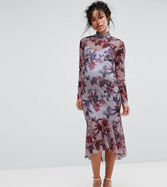 Платье с длинными рукавами и цветочным принтом Hope & Ivy Maternity - Мульти