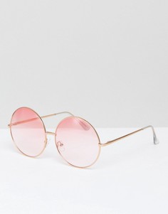 Круглые солнцезащитные очки с розовыми стеклами Skinnydip - Розовый