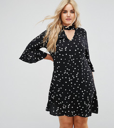 Свободное платье с чокером и принтом звезд Alice & You - Черный