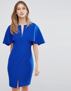 Облегающее платье с накидкой на спине Ted Baker - Синий