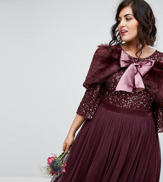 Кейп из искусственного меха с завязками Maya Plus - Красный