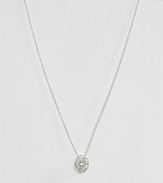 Серебряное ожерелье с резной подвеской-диском ASOS - Серебряный