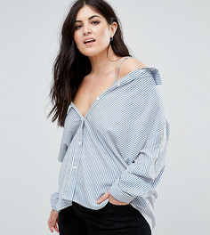 Рубашка-трансформер с открытыми плечами и бретельками Missguided Plus - Синий