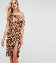 Платье миди на одно плечо с разрезом подола Missguided Tall - Мульти