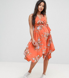 Платье с асимметричным краем New Look Maternity - Оранжевый