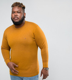 Бежевый джемпер из хлопка и шелка с круглым вырезом Tommy Hilfiger PLUS - Бежевый