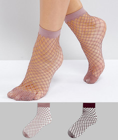 Набор из 2 пар носков в сеточку ягодного и розовато-лилового цвета ASOS - Мульти