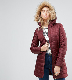 Дутая парка с искусственным мехом и поясом Vero Moda Tall - Фиолетовый