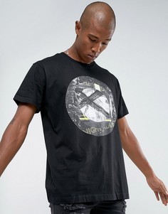 Оверсайз-футболка с принтом круга Night Addict - Черный