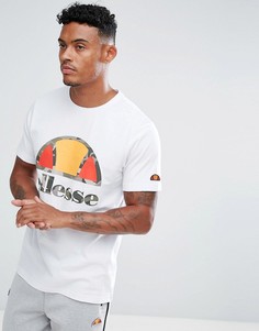 Белая футболка с большим камуфляжным логотипом Ellesse - Белый