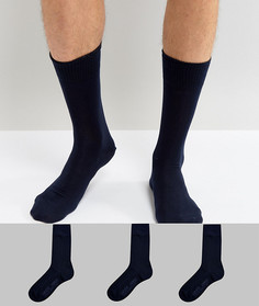 Эксклюзивный набор из 3 пар темно-синих носков Levis - Темно-синий