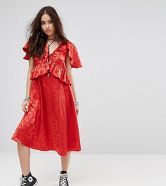 Платье миди с кейпом Reclaimed Vintage Inspired - Красный