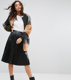 Плиссированная юбка из искусственной кожи Noisy May Tall - Черный