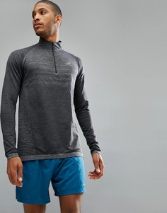 Бесшовный спортивный топ с молнией 1/2 Jack & Jones Tech - Серый