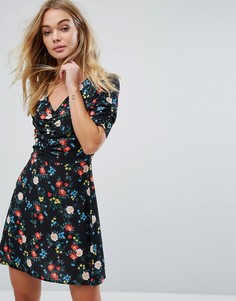 Чайное платье с цветочным принтом Miss Selfridge - Мульти