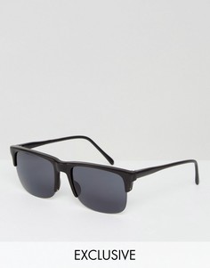 Черные солнцезащитные очки в стиле ретро Reclaimed Vintage - Черный