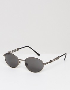 Серебристые круглые солнцезащитные очки Reclaimed Vintage - Серебряный