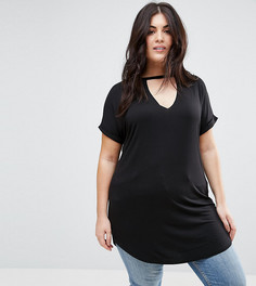 Платье-футболка с чокером New Look Plus - Черный