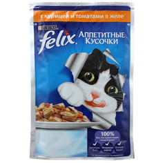 Корм Felix Курица с томатами аппетитные кусочки в желе 85g для кошек 12318917