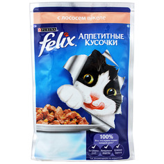 Корм Felix Лосось аппетитные кусочки в желе 85g для кошек 12318918