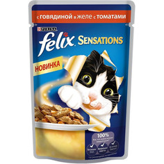 Корм Felix Sensations Говядина и томат 85g для кошек 12318965