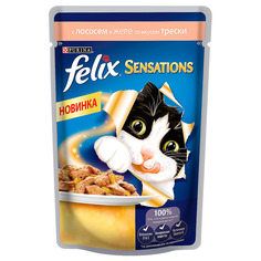 Корм Felix Sensations Лосось и треска 85g для кошек 12318961