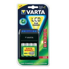 Зарядное устройство Varta LCD Plug Charger + 4 ак. 2100 mAh 57677101441