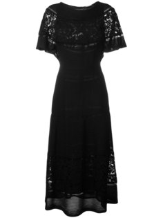 длинное платье с кружевными панелями Valentino