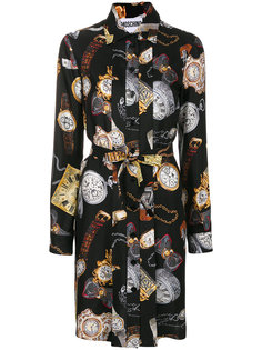платье-рубашка с принтом часов  Moschino