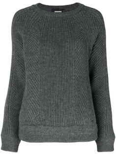 свитер в рубчик с круглым вырезом  Dsquared2