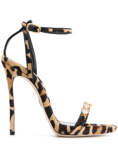 embellished leopard print sandals Dsquared2