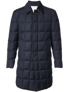DOWNFILLED CLASSIC BAL COLLAR OVERCOAT IN NAVY SUPER 130’S WOOL TWILL Thom Browne