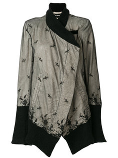 куртка асимметричного кроя с кружевной отделкой Ann Demeulemeester