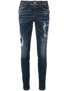 джинсы скинни с эффектом потертости Just Cavalli