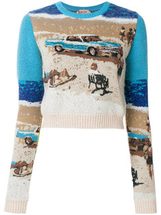 укороченный джемпер вязки интарсия Nº21