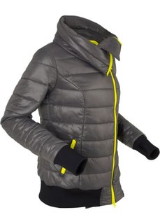 Легкая стеганая куртка на асимметричной молнии (шиферно-серый) Bonprix