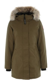 Удлиненный пуховик Victoria с меховой отделкой Canada Goose