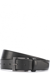 Кожаный ремень с металлической пряжкой HUGO