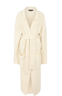 Удлиненный шерстяной кардиган с поясом Tegin