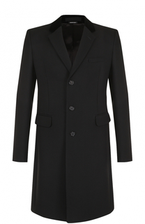 Шерстяное однобортное пальто с отложным воротником Alexander McQueen