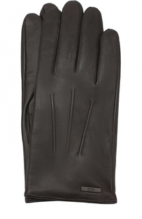Кожаные перчатки с шерстяной подкладкой BOSS