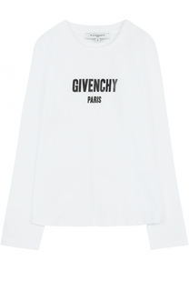 Хлопковый лонгслив с принтом Givenchy