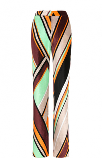 Бархатные расклешенные брюки с ярким принтом Emilio Pucci