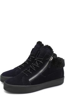 Замшевые кеды Kriss с внутренней меховой отделкой Giuseppe Zanotti Design