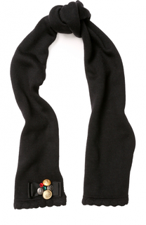 Шерстяной шарф с декором Dolce &amp; Gabbana