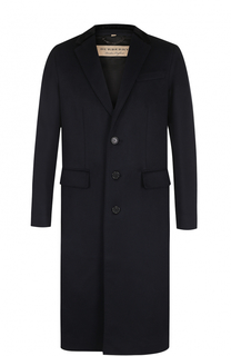 Однобортное пальто из смеси шерсти и кашемира Burberry
