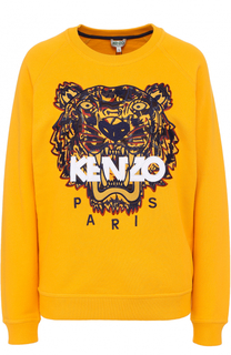 Хлопковый свитшот с контрастной вышивкой Kenzo